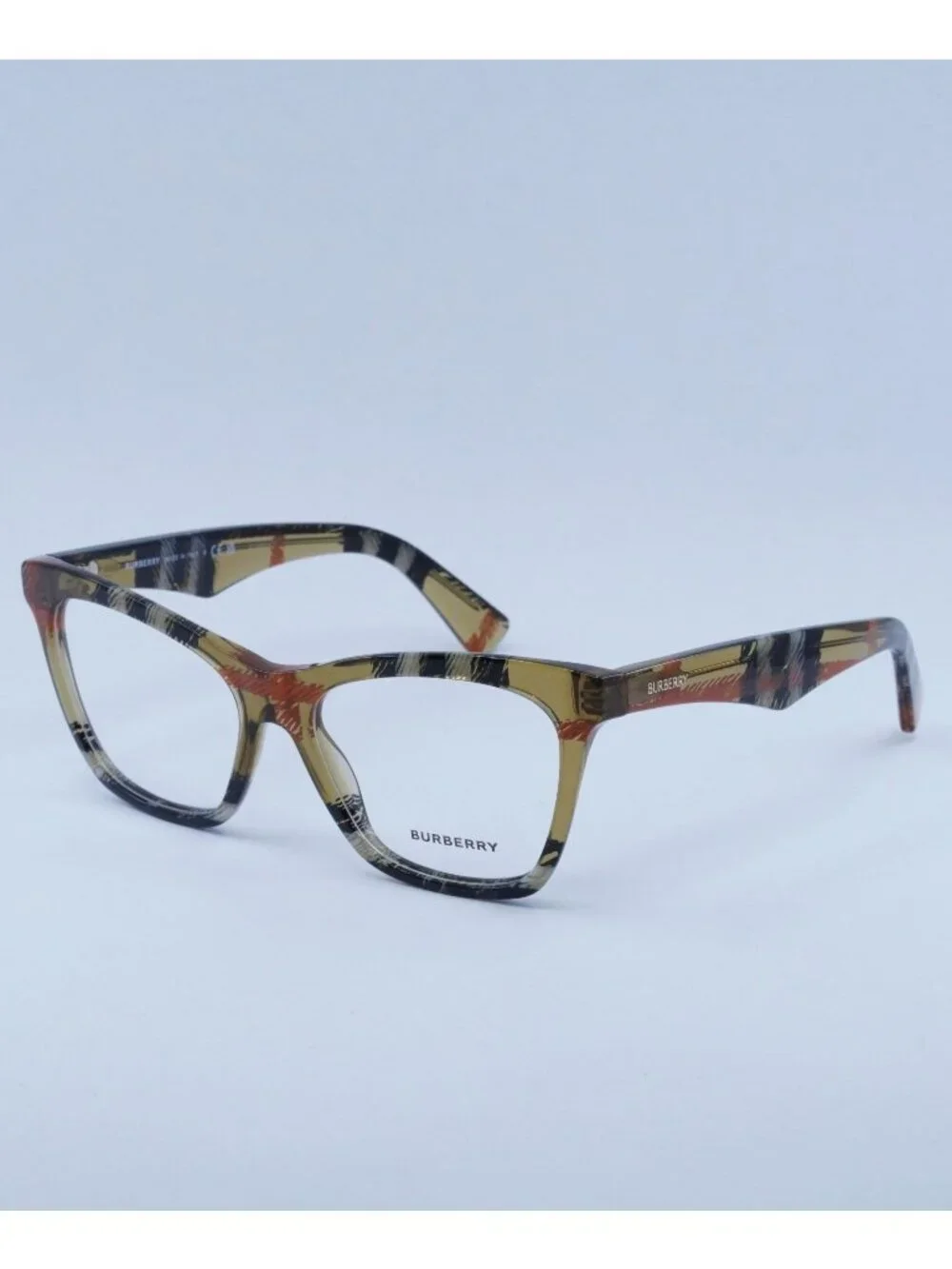 Burberry BE2416 4146 Eyeglasses Check Sand 52mm Cat Eye Frame